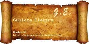 Gubicza Elektra névjegykártya